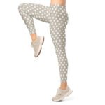 Khaki Polka Dot Leggings White Dot Yoga Pants For Women