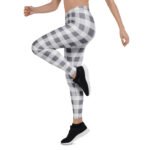 Grey Checkered Leggings Plaid Pattern Yoga Pants