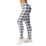 Grey Checkered Leggings Plaid Pattern Yoga Pants
