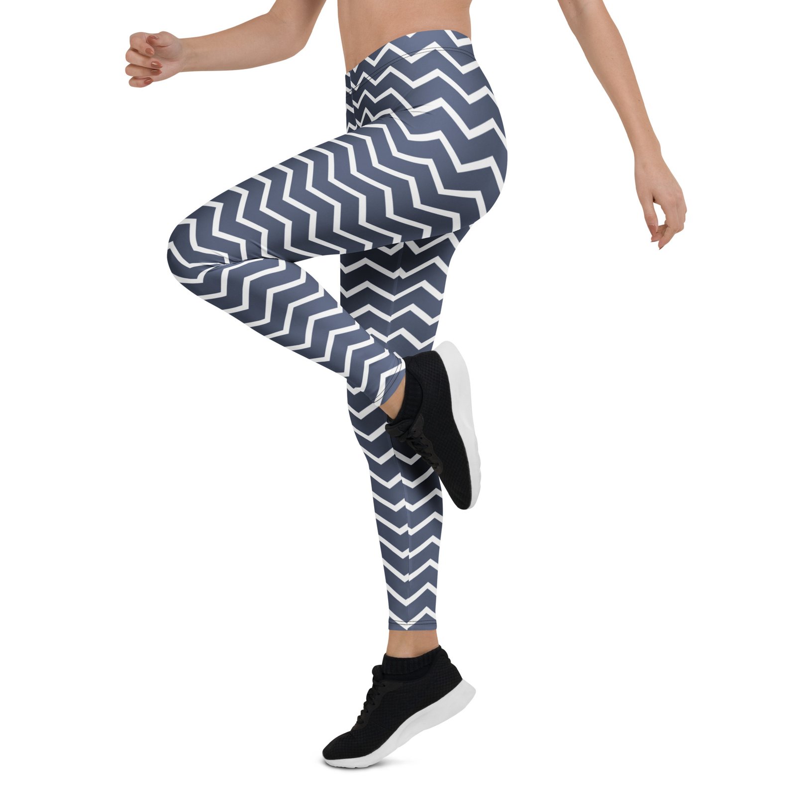 Navy Chevron Leggings Zigzag Pattern Yoga Pants Navy Chevron Leggings Zigzag Pattern Yoga Pants