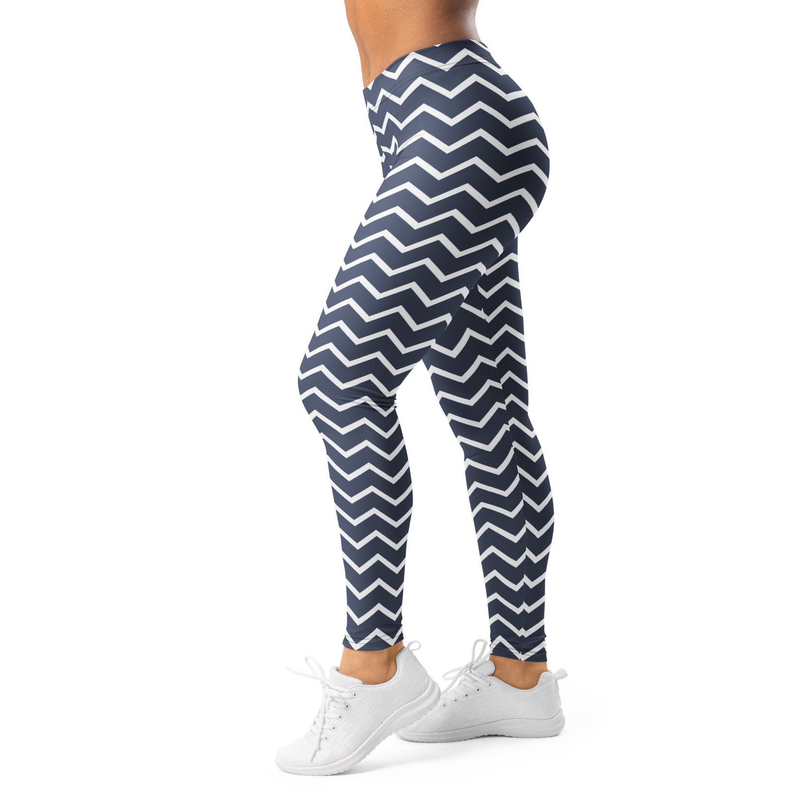 Navy Chevron Leggings Zigzag Pattern Yoga Pants Navy Chevron Leggings Zigzag Pattern Yoga Pants