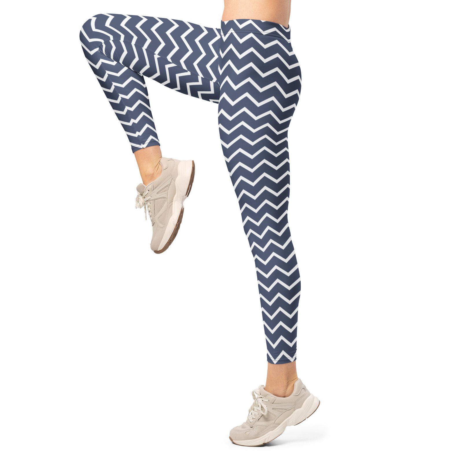 Navy Chevron Leggings Zigzag Pattern Yoga Pants Navy Chevron Leggings Zigzag Pattern Yoga Pants