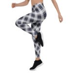 Navy Plaid Leggings Tartan Pattern Yoga Pants For Women