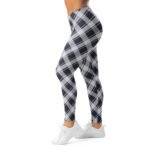 Navy Plaid Leggings Tartan Pattern Yoga Pants For Women