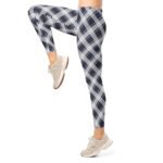 Navy Plaid Leggings Tartan Pattern Yoga Pants For Women