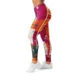 Abstract Patchwork Leggings Colorful Grunge Yoga Pants