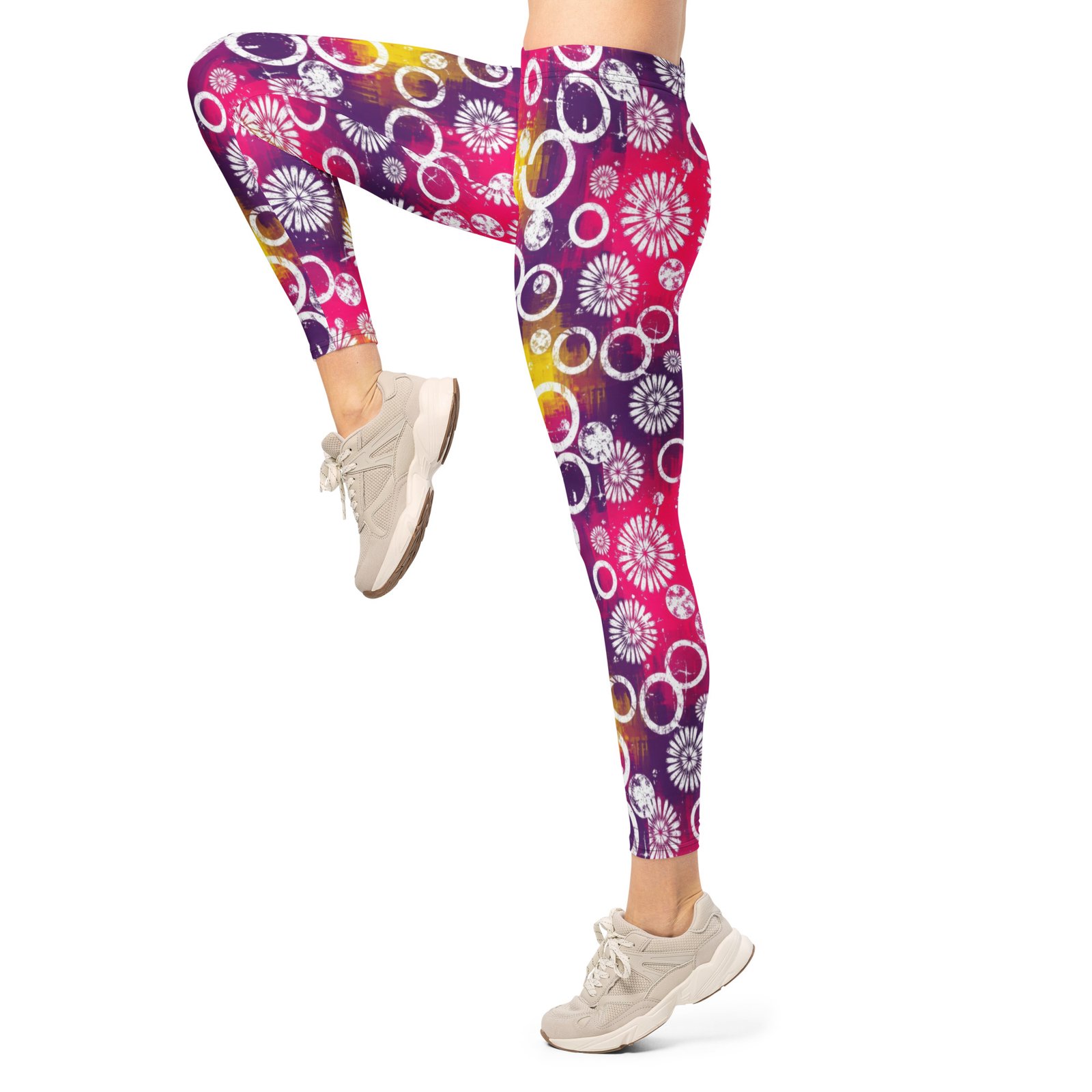 Firework Circle Leggings Retro Grunge Yoga Pants Firework Circle Leggings Retro Grunge Yoga Pants