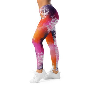 Abstract Floral Leggings Colorful Watercolor Yoga Pants