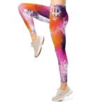 Abstract Floral Leggings Colorful Watercolor Yoga Pants