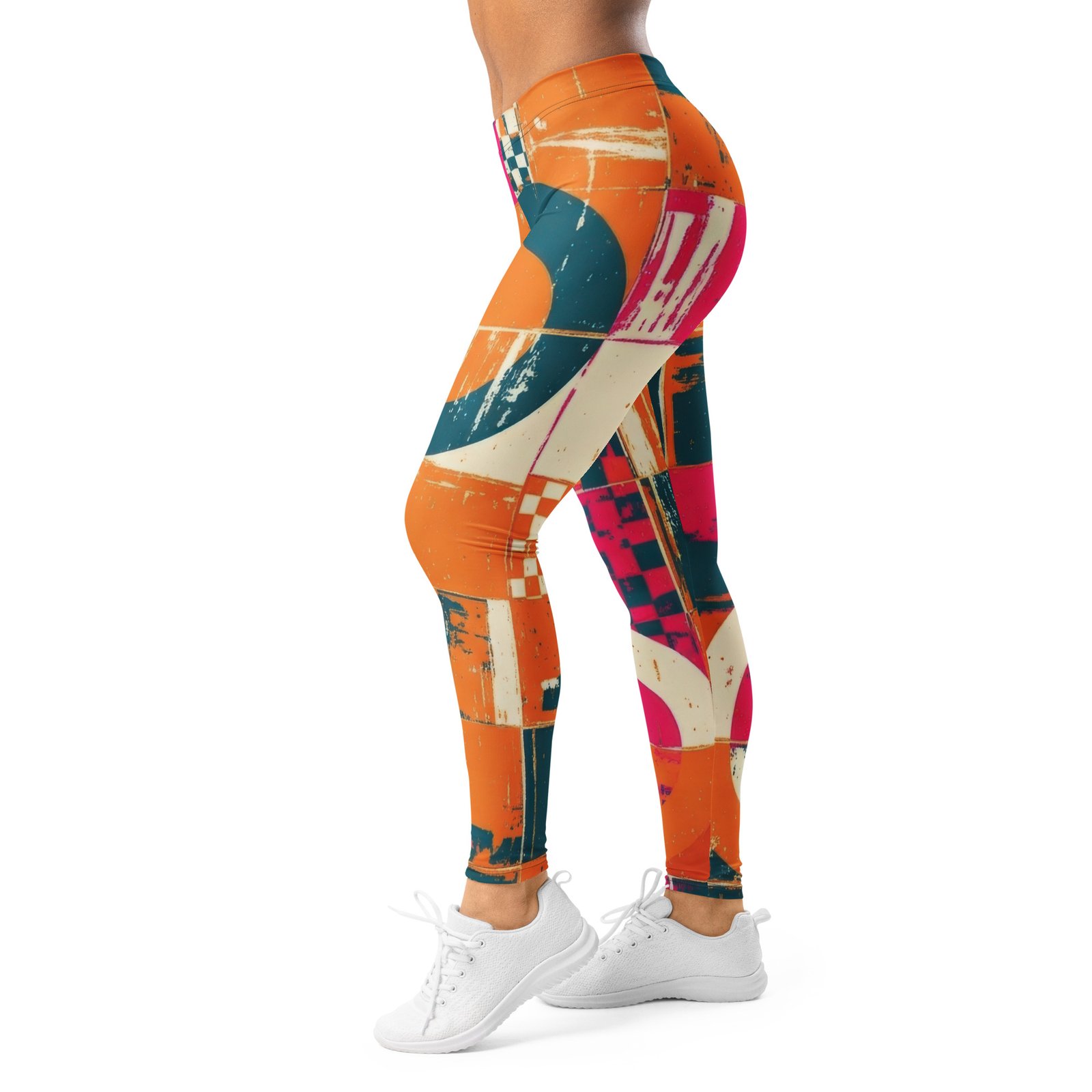 Retro Geometric Leggings Vibrant Circle Yoga Pants Retro Geometric Leggings Vibrant Circle Yoga Pants