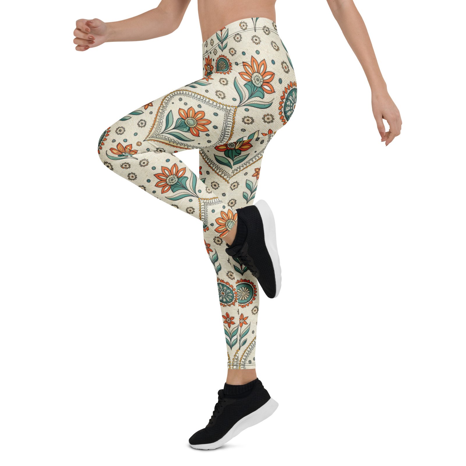 Boho Floral Leggings Ethnic Pattern Yoga Pants Boho Floral Leggings Ethnic Pattern Yoga Pants