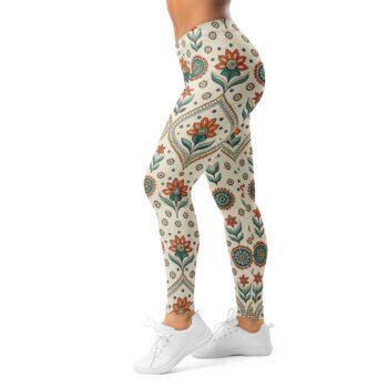 Boho Floral Leggings Ethnic Pattern Yoga Pants