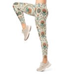 Boho Floral Leggings Ethnic Pattern Yoga Pants