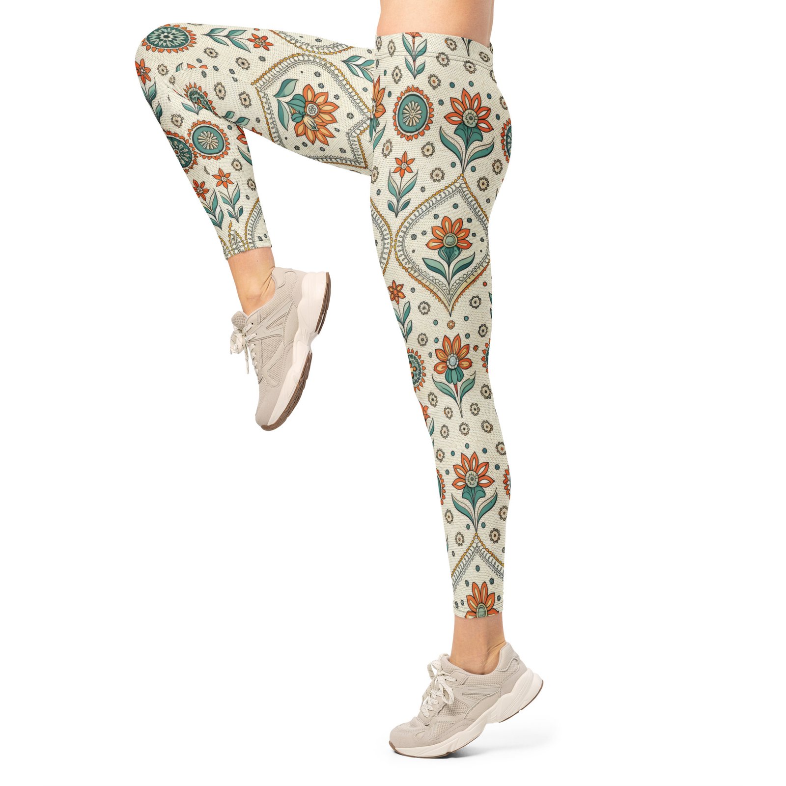 Boho Floral Leggings Ethnic Pattern Yoga Pants Boho Floral Leggings Ethnic Pattern Yoga Pants