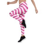 Pink Chevron Leggings Zigzag Stripe Yoga Pants