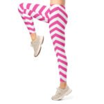 Pink Chevron Leggings Zigzag Stripe Yoga Pants