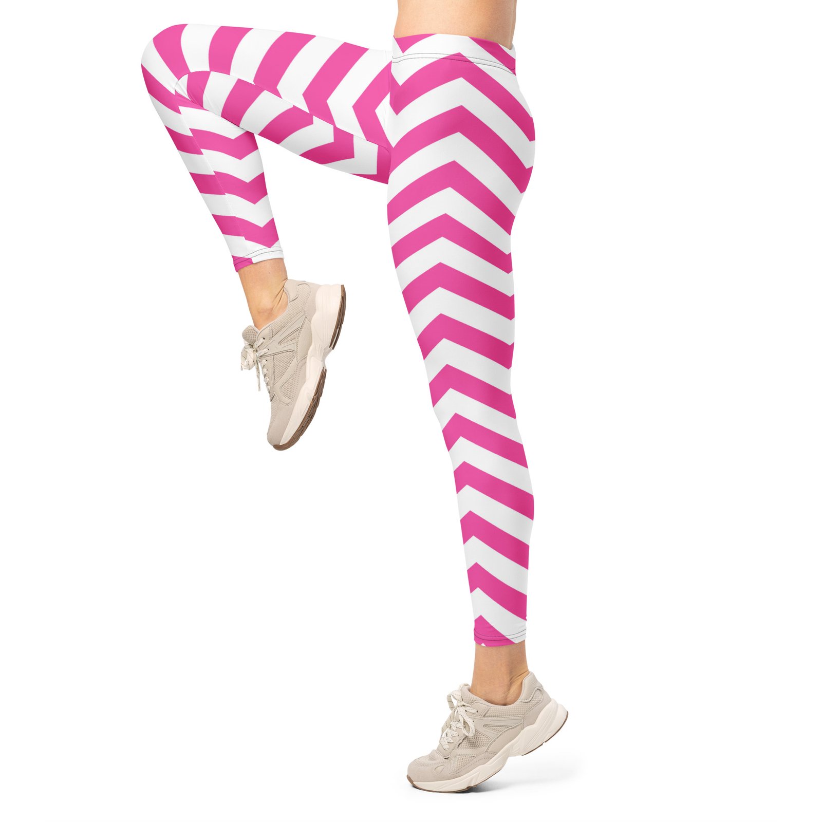Pink Chevron Leggings Zigzag Stripe Yoga Pants Pink Chevron Leggings Zigzag Stripe Yoga Pants