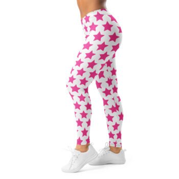 Pink Star Leggings Fun Star Pattern Yoga Pants