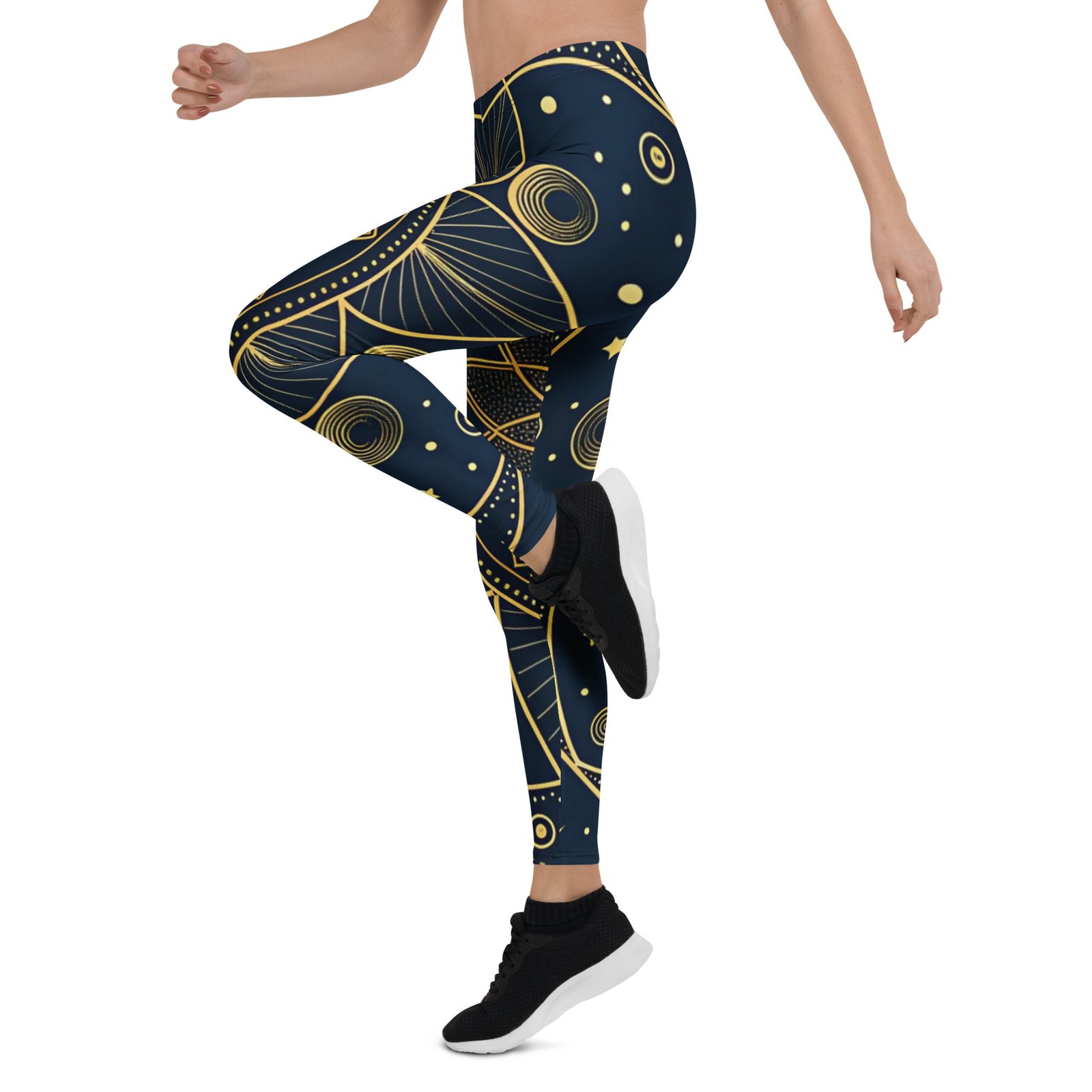 Gold Celestial Mandala Leggings Sacred Geometry Yoga Gold Celestial Mandala Leggings Sacred Geometry Yoga