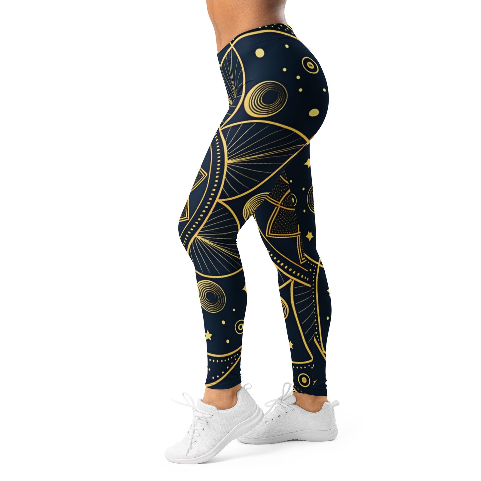 Gold Celestial Mandala Leggings Sacred Geometry Yoga Gold Celestial Mandala Leggings Sacred Geometry Yoga