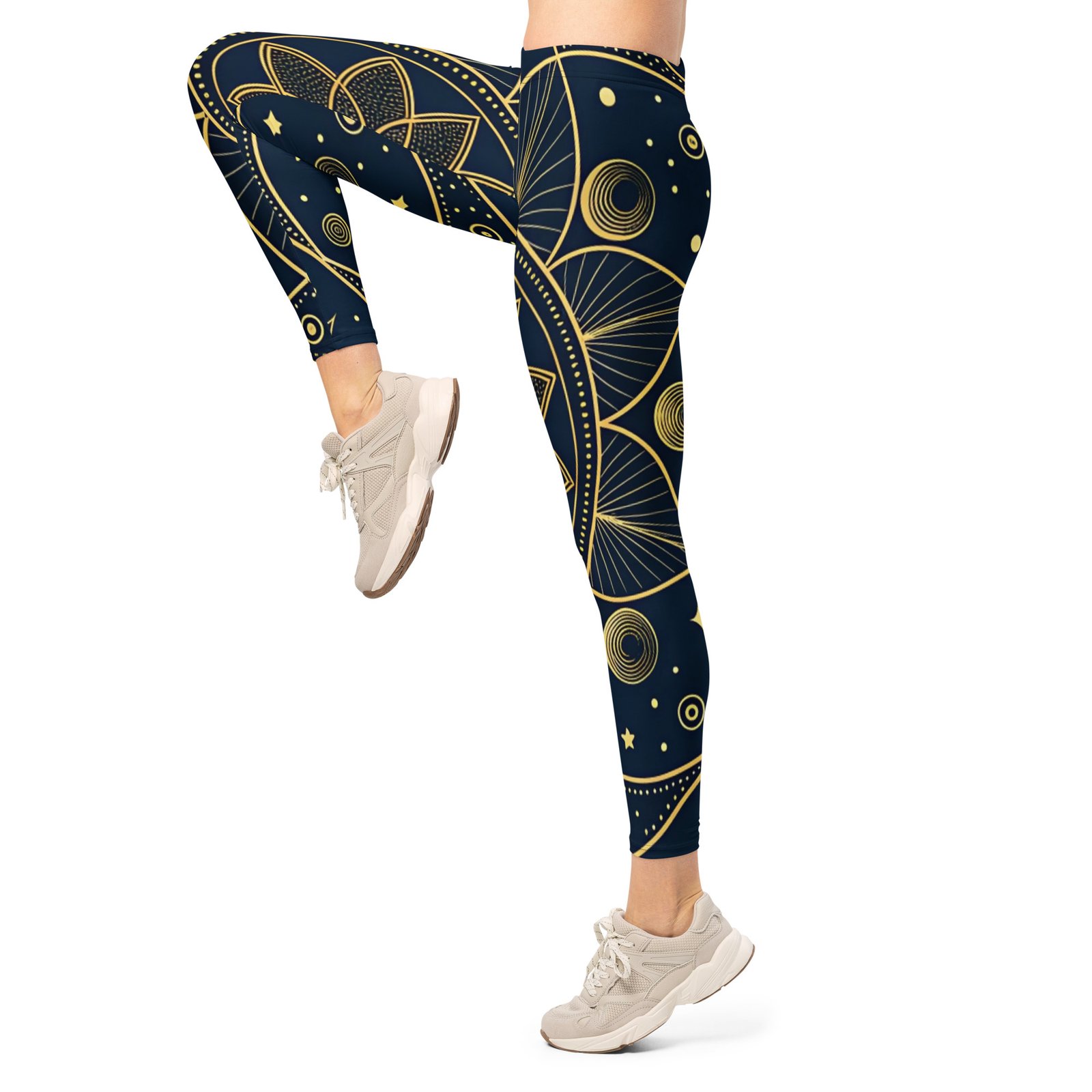 Gold Celestial Mandala Leggings Sacred Geometry Yoga Gold Celestial Mandala Leggings Sacred Geometry Yoga