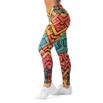 Watercolor Celtic Knot Leggings Colorful Yoga Pants