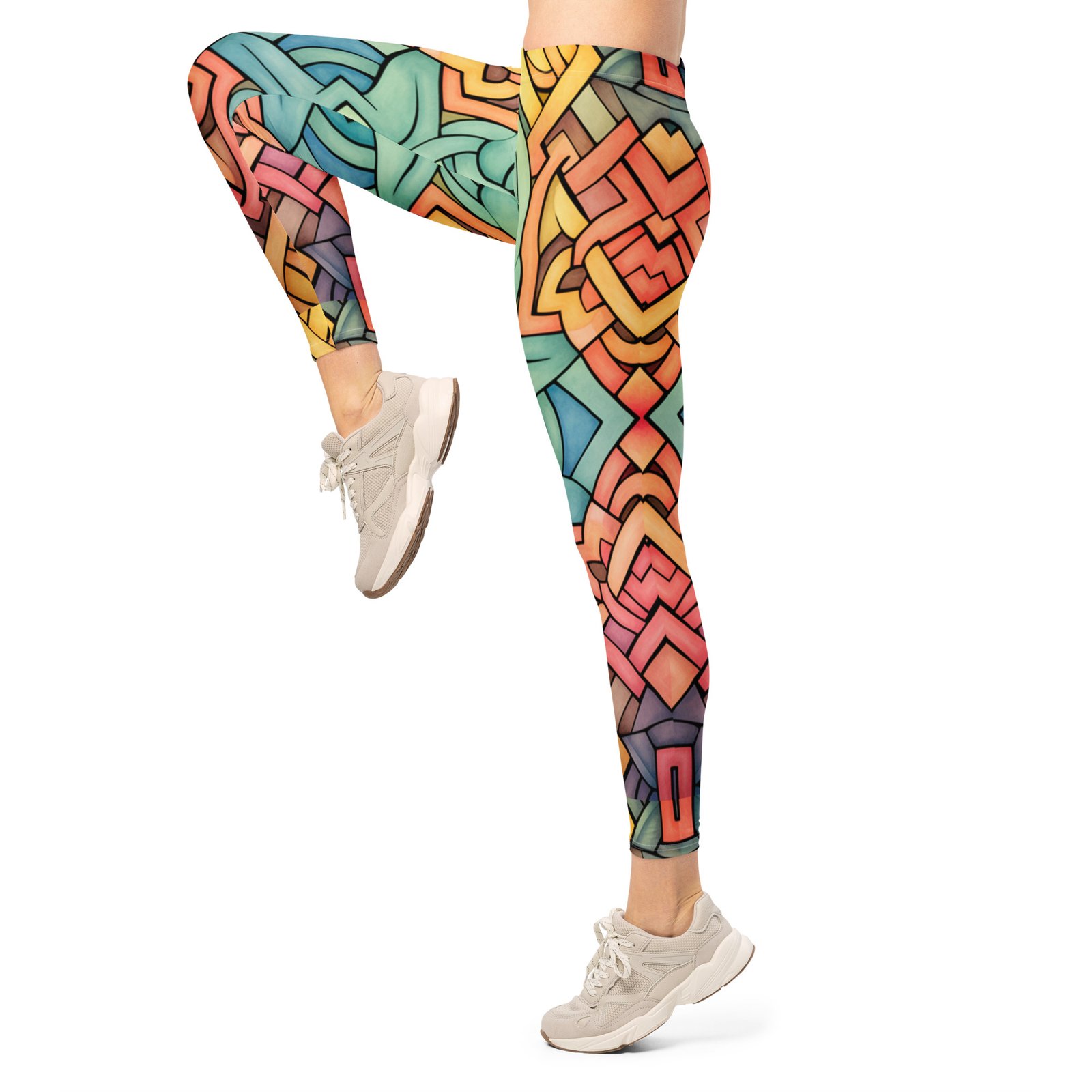 Watercolor Celtic Knot Leggings Colorful Yoga Pants Watercolor Celtic Knot Leggings Colorful Yoga Pants