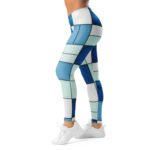 Blue Mosaic Leggings Geometric Tile Yoga Pants