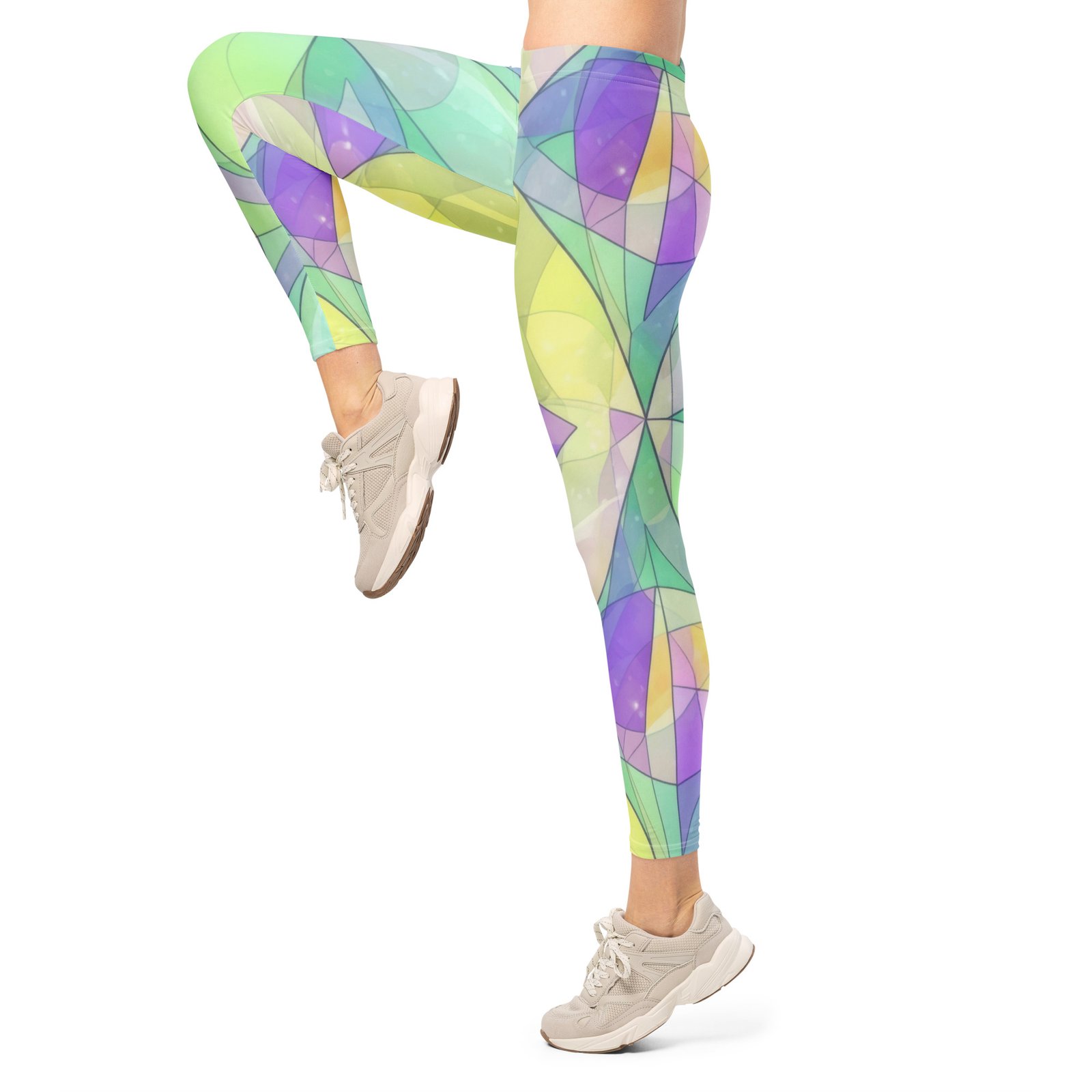 Pastel Stained Glass Leggings Sparkle Yoga Pants Pastel Stained Glass Leggings Sparkle Yoga Pants