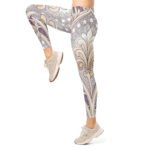 Purple Gothic Leggings Ornate Damask Yoga Pants