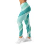 Teal Diagonal Leggings Mint Blue Yoga Pants