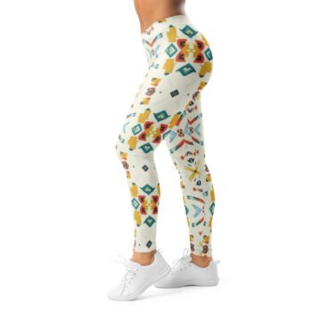 Tribal Geometric Leggings Colorful Boho Yoga Pants