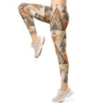 Tribal Triangle Leggings Earthy Boho Yoga Pants