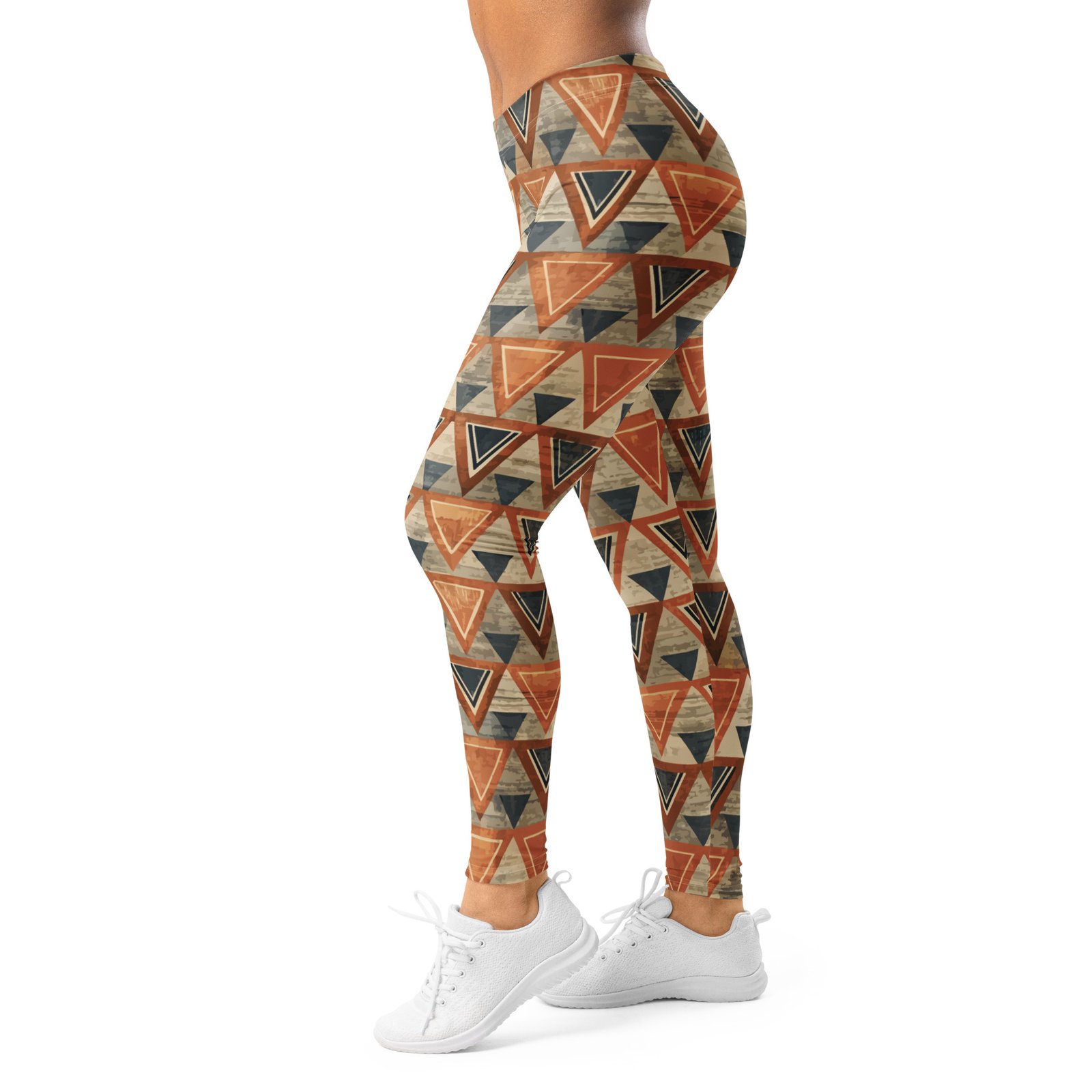 Rust Triangle Leggings Earthy Geometric Yoga Pants Rust Triangle Leggings Earthy Geometric Yoga Pants
