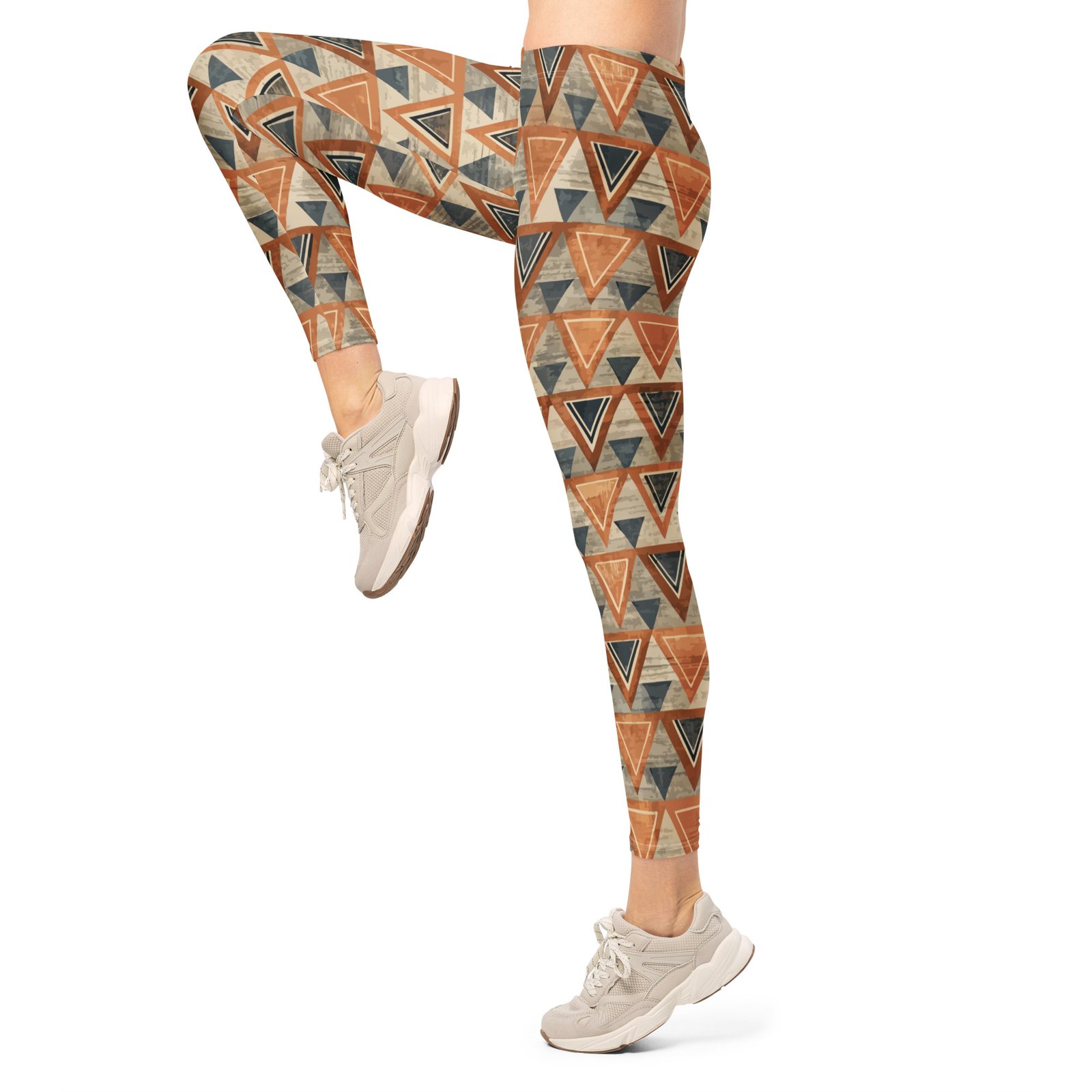 Rust Triangle Leggings Earthy Geometric Yoga Pants Rust Triangle Leggings Earthy Geometric Yoga Pants