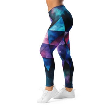 Galaxy Triangle Leggings Cosmic Purple Blue Yoga Pants