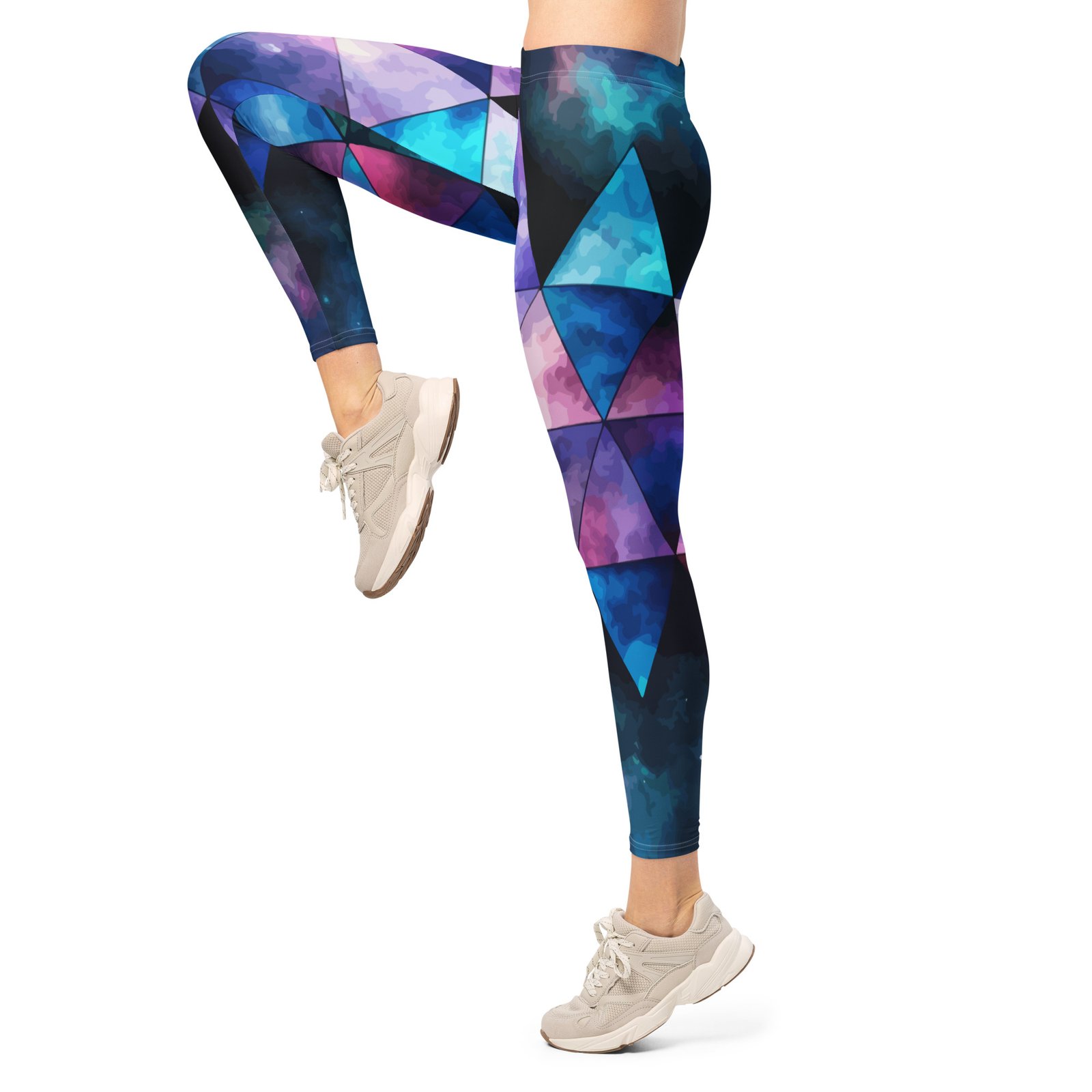 Galaxy Triangle Leggings Cosmic Purple Blue Yoga Pants Galaxy Triangle Leggings Cosmic Purple Blue Yoga Pants