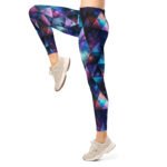 Galaxy Triangle Leggings Cosmic Purple Blue Yoga Pants