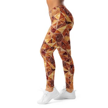 Brown Triangle Leggings Earthy Geometric Yoga Pants