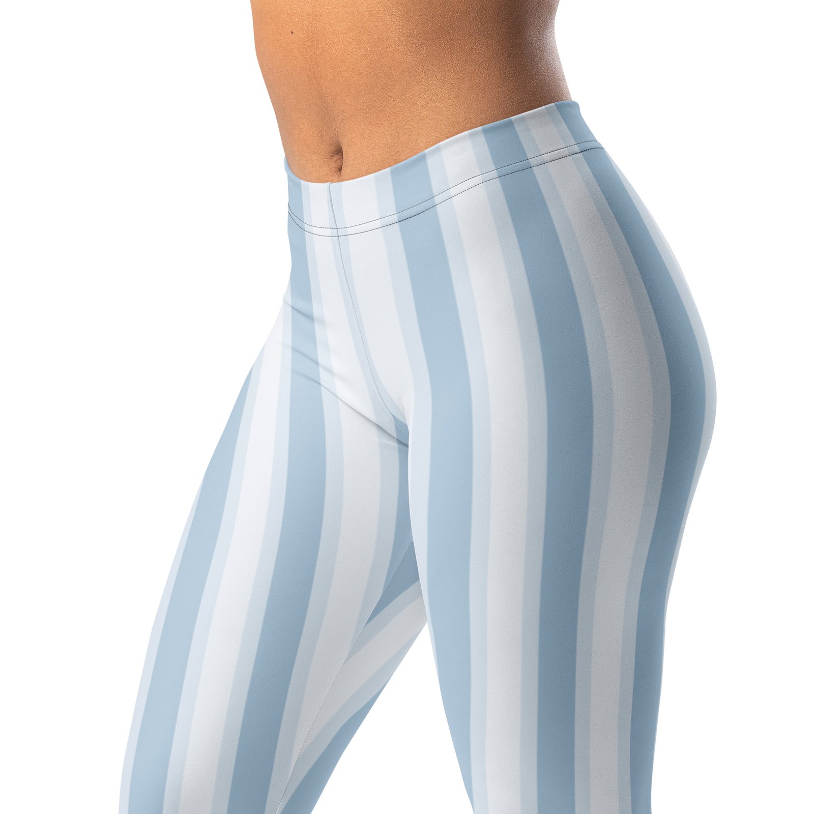 Light Blue Stripe Leggings Vertical Yoga Pants Light Blue Stripe Leggings Vertical Yoga Pants