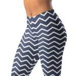 Navy Chevron Leggings Zigzag Pattern Yoga Pants