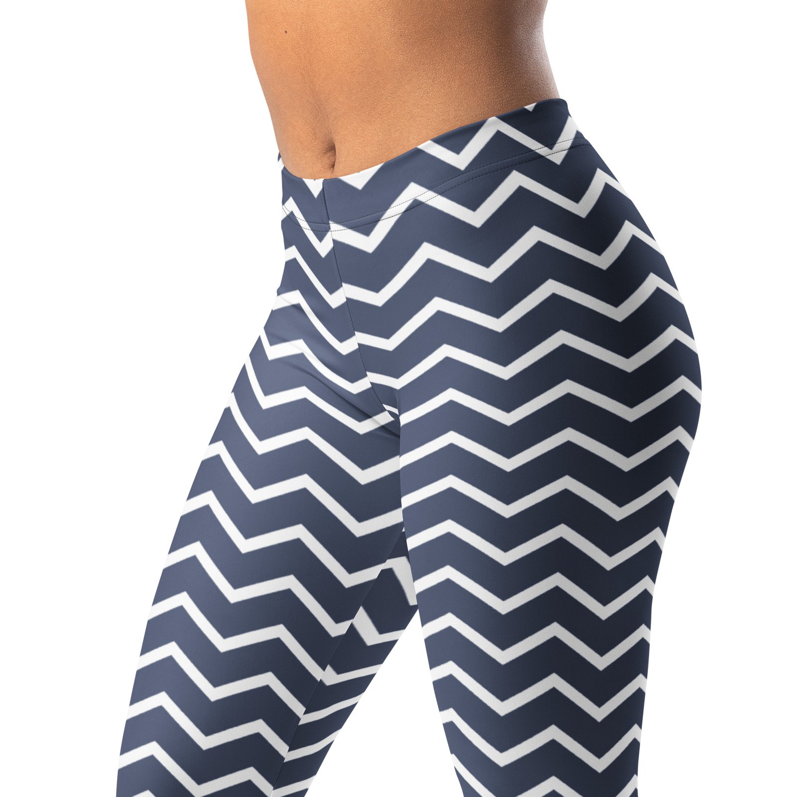 Navy Chevron Leggings Zigzag Pattern Yoga Pants Navy Chevron Leggings Zigzag Pattern Yoga Pants