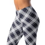 Navy Plaid Leggings Tartan Pattern Yoga Pants For Women
