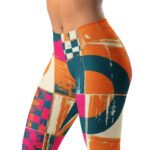 Retro Geometric Leggings Vibrant Circle Yoga Pants