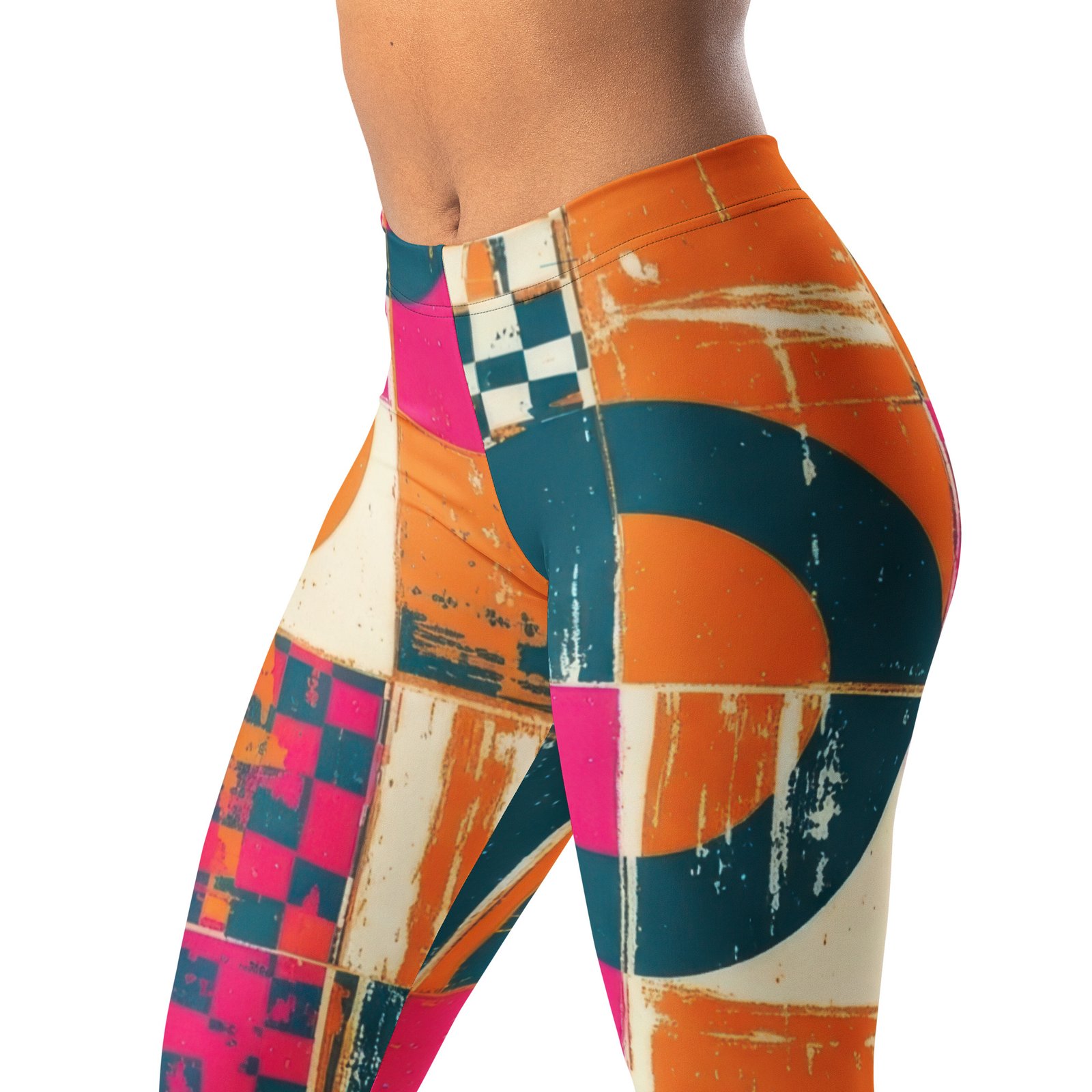 Retro Geometric Leggings Vibrant Circle Yoga Pants Retro Geometric Leggings Vibrant Circle Yoga Pants