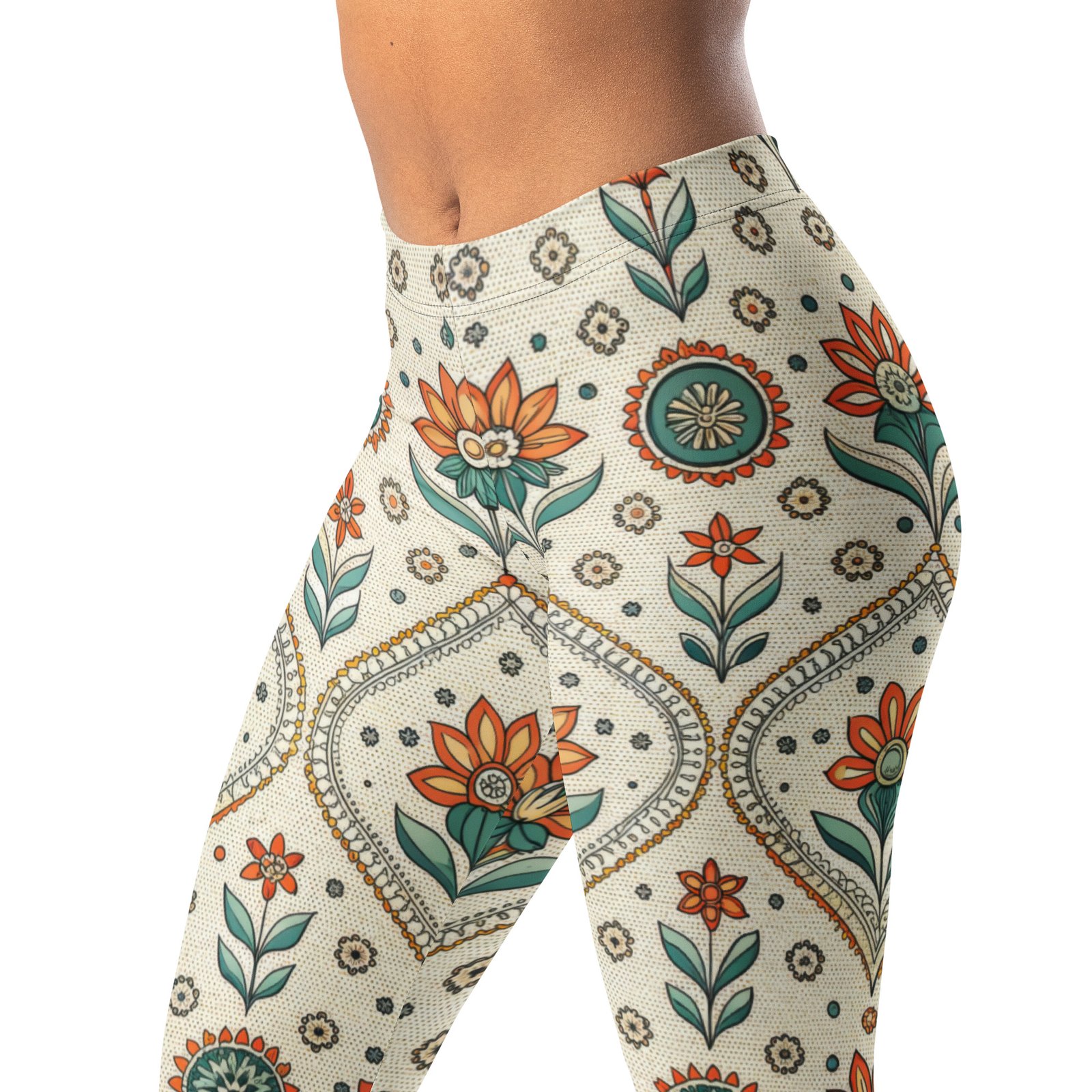 Boho Floral Leggings Ethnic Pattern Yoga Pants Boho Floral Leggings Ethnic Pattern Yoga Pants