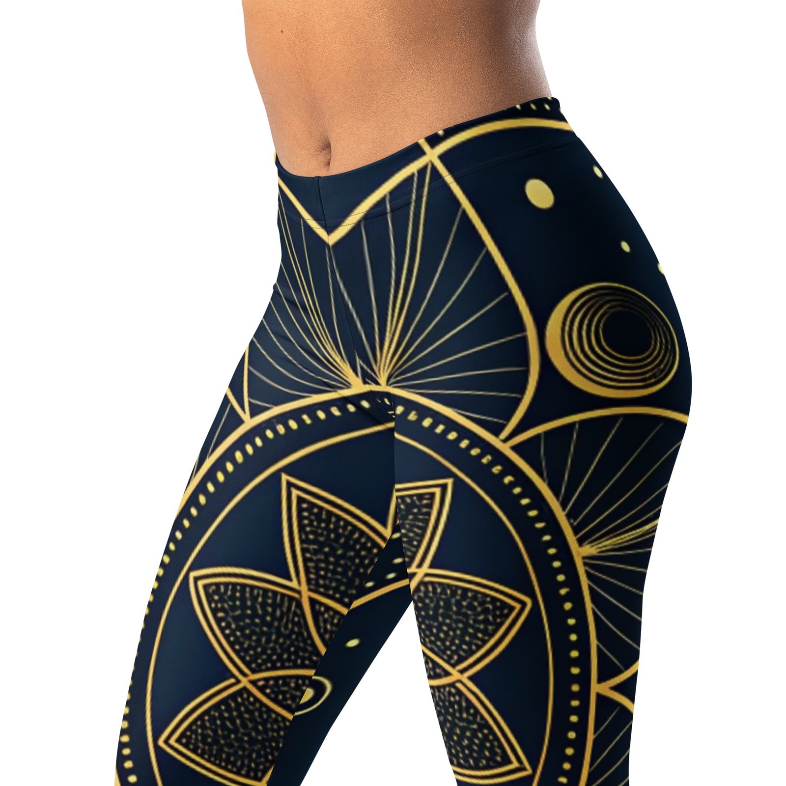 Gold Celestial Mandala Leggings Sacred Geometry Yoga Gold Celestial Mandala Leggings Sacred Geometry Yoga