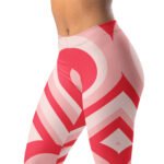 Red Heart Leggings Pink & White Striped Yoga Pants