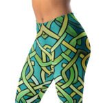 Teal Celtic Knot Leggings Green Interwoven Yoga Pants