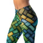 Woven Basket Leggings Blue Green Weave Yoga Pants